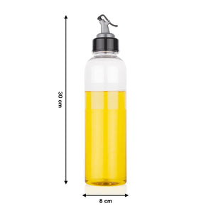 1-liter transparent oil dispenser, plastic, for precise pouring.