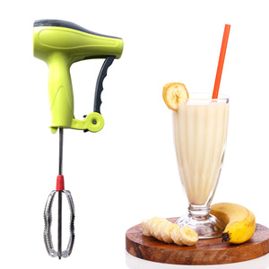 Power Free Manual Hand Blender with Stainless Steel Blades, Milk Lassi Maker, Egg Beater Mixer Rawai