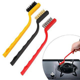 3 Pc Mini Wire Brush Set for cleaning (Brass, Nylon, Stainless Steel Bristles)