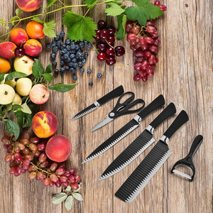 Stainless Steel Knife Set With Chef Peeler And Scissor (6 Pieces)