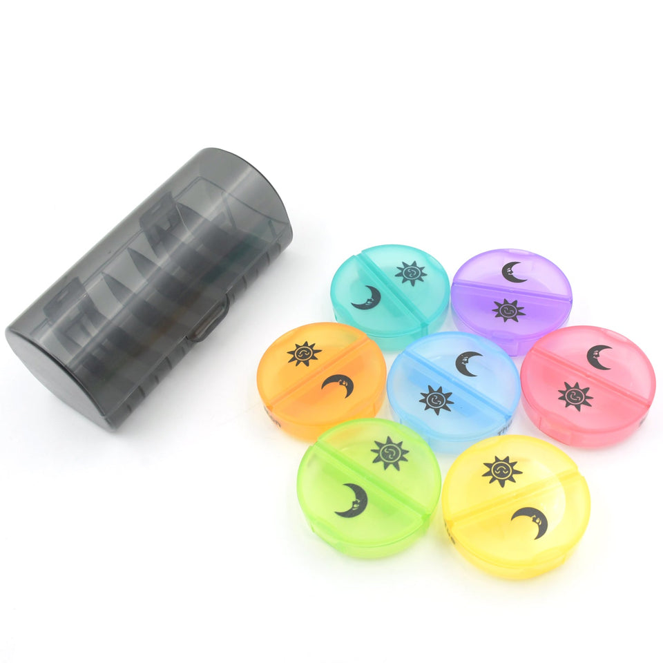 Weekly Pill Organizer 2 Times a Day Travel 7 Day Pill Box Twice a Day Daily Medicine Pill Case with Large Compartments