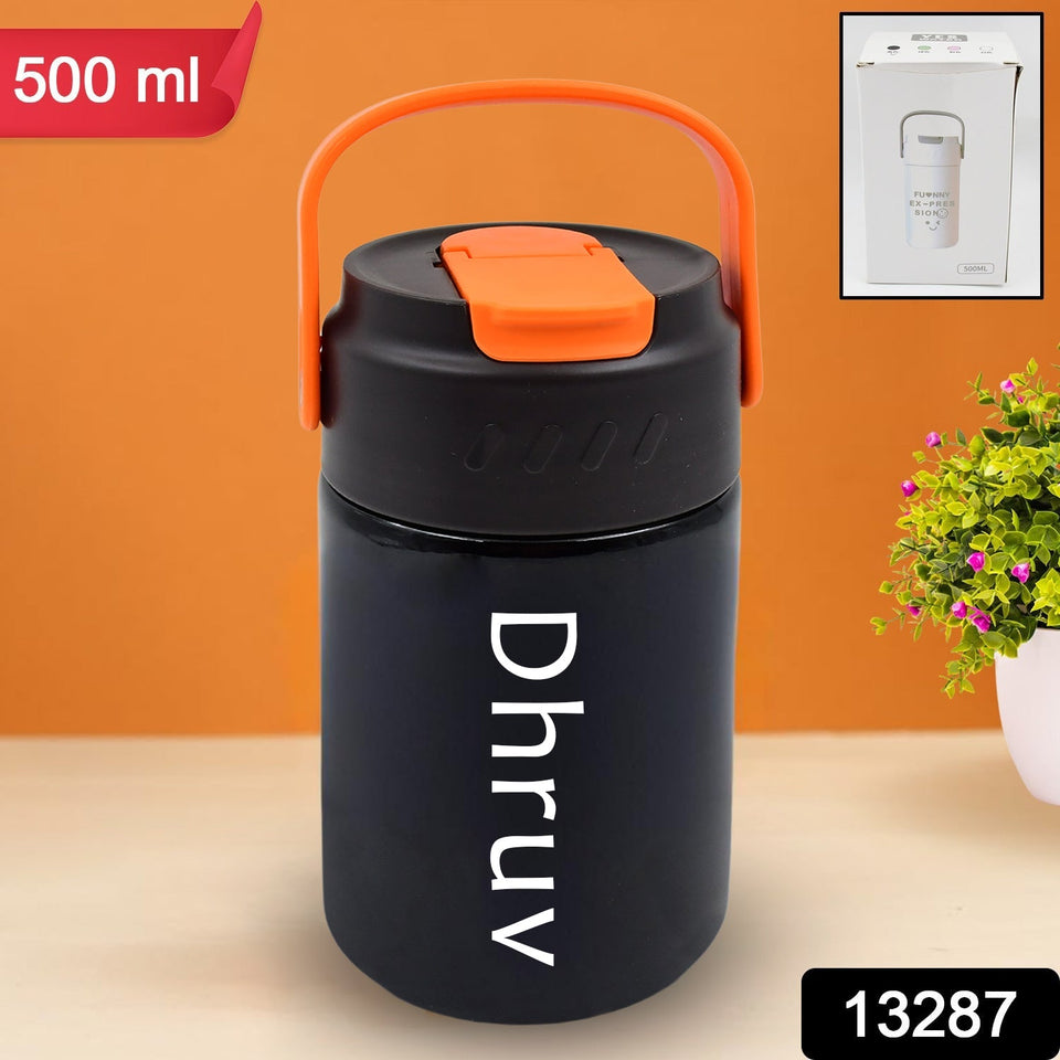 Customize Stainless Steel Mug / Bottle Vacuum Insulated Cup With Handle, Small Cup & Straw (500 ML)