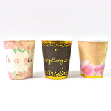 Disposable Paper Cups, Disposable Tea, Coffee Cups (3 Pcs Set / Mix Color)