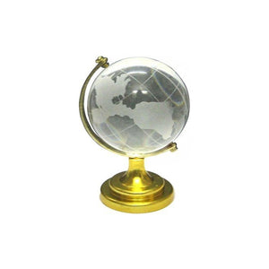 Crystal Globe / World Map 50 mm with Golden Stand (1 Pc)