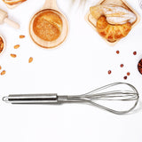 Kitchen Whisk, Stainless Steel Kitchen Tool Non-Scratch Best Stainless Steel Whisk for Perfect Metal Hand Whisk for Cooking Soup Whisking Spatula Tool Is a Great Kitchen Accessory or Gift (1 Pc / 29cm)