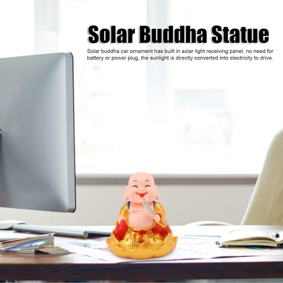 Solar Power Moving Buddha Car Ornament (1 Pc)