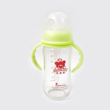 Glass Baby Feeding Bottle with Handles & Straw (240 ML / 1 Pc)