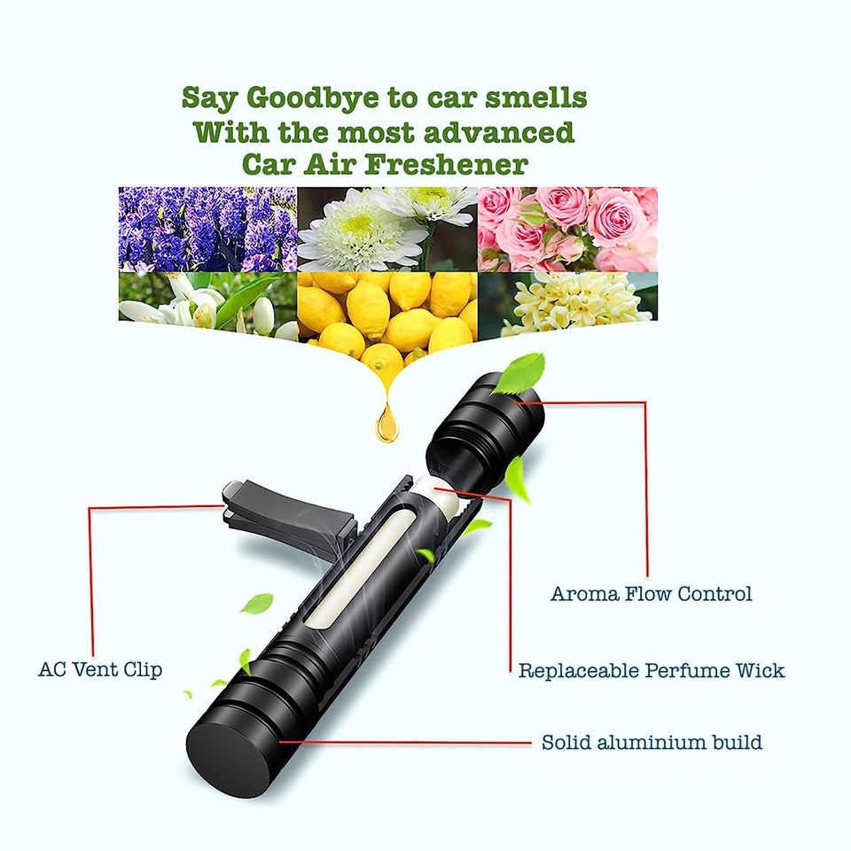 Car Air Perfume For AC Vent - New Long Lasting And Sweet Fragrances with Rotating Flow Control - Magnetic, Ocean, Lavender, Cologne, Lemon - Interior Accessories For Car