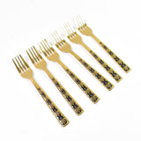 Stainless Steel Premium Fork Traditional Design Tablewar (6 Pcs Set / Golden)