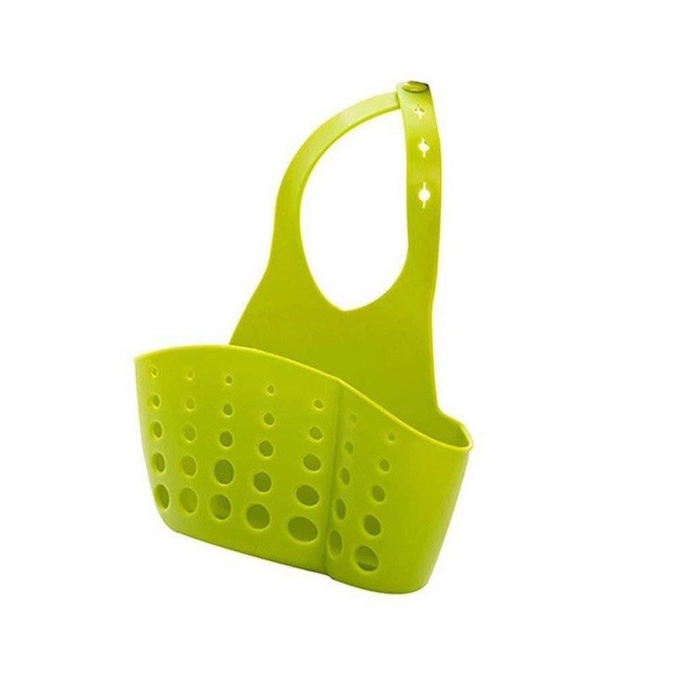 762 Adjustable Kitchen Bathroom Water Drainage Plastic Basketbag With Faucet Sink Caddy