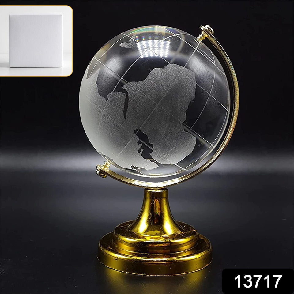 Crystal Globe / World Map 50 mm with Golden Stand (1 Pc)