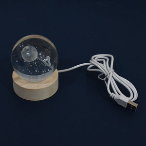 3D Crystal Ball lamps With Base  (1 Pc)