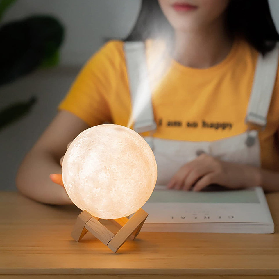 3D 2 in 1 LED Printed Moon Lamp & Aroma Diffuser (1 Pc)