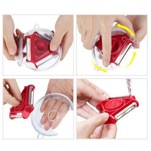 3 in 1 Multi Function Three Use Rotary Hanging Round Planer Peeler and Cutter Vegetable Slicer Kitchen Tools Kitchen Gadgets