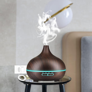 Aromatherapy Humidifier with 7 Colourful LED Light Change (500 ML Capacity / With Remote)