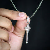 Silver Chain With Gada Pendant / Locket (1 Pc)