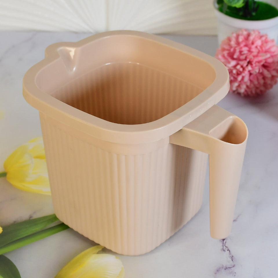 Plastic Square Bath Water Mug (1 Pc / 1000 ML / Mix Color)