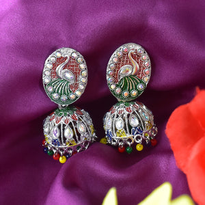 Elegant New Peacock Design Jumka Earrings with Intricate Detailing