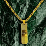 Golden Ram Naam Locket With Chain (1 Pc)