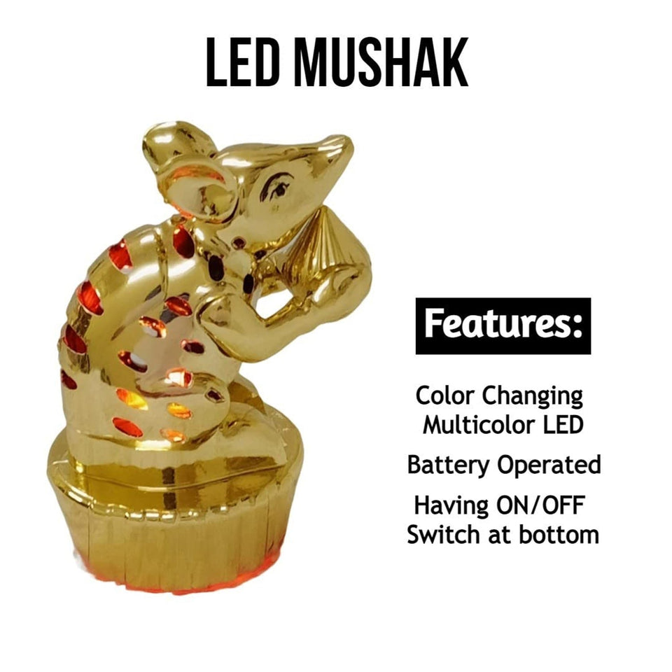 Multicolour LED Mushak / LED Mooshak for Ganpati Decorations (1 Pc)