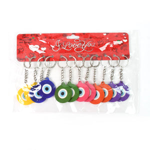 Evil Eye Rubber / Silicone Keychain (12 Pcs Set / Mix Color)