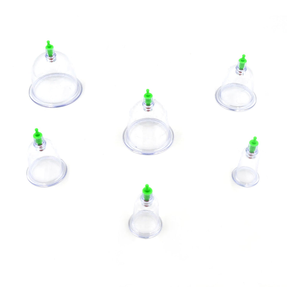 Vacuum Cupping Set 6 Pcs Kit Pull Out a Vacuum Apparatus Therapy Relax Massagers Curve Suction Pumps