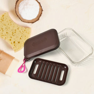 Bathroom & Travel Plastic Soap Box with Lid (1 Pc)