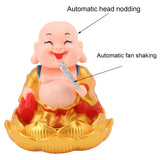 Solar Power Moving Buddha Car Ornament (1 Pc)