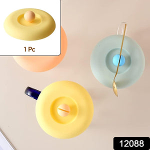 Cup / Mug Lid Dust Proof Silicone Rubber Airtight Seal (Cup & Spoon Not Included Only Lid/ 1 Pc)