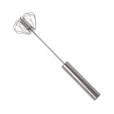 Medium Stainless Steel Egg Whisk, Hand Push Rotary Whisk Blender (1 Pc / 30 Cm)