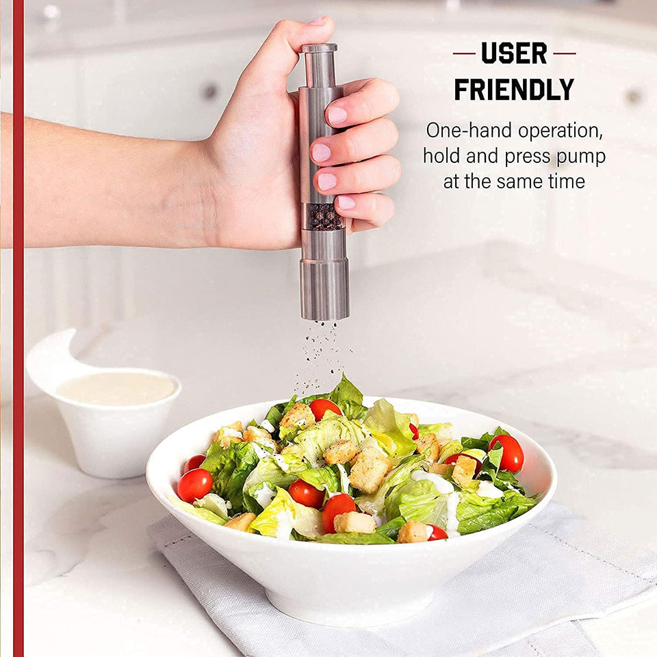 Stainless Steel Thumb Presser Salt And Pepper Grinder (1 Pc)