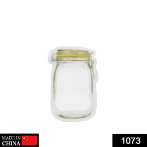 Plastic food storage jar with zipper and airtight seal, 150ml.