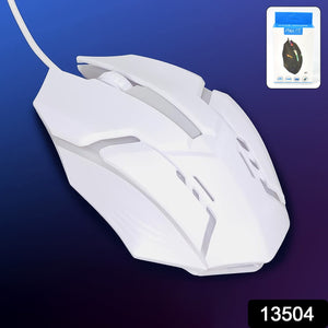 USB Wired Mouse, Gaming Mouse Colorful / Lighting Luminous  (1 Pc / Wihte)