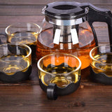 Flame Proof Glass Kettle & Cup Set With Strainer High Quality Kettle Set For Home & Café Use  (4 Cup & 1 Kettle) (24 Pc MOQ)