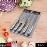 Big Size Professional Sharp Durable Quality Pack of 5 Kitchen Knives Set Basic Kitchen Tools-Stainless Steel Kitchen Gadgets (5 Pc Set)