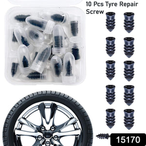 Tire Repair Rubber Nail Car Tire Repair Nails Tire Repair Rubber Screws, Black (10 Pcs Set)