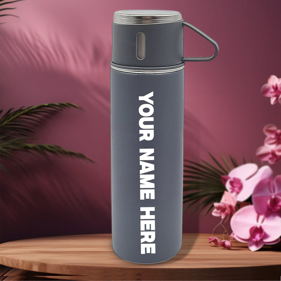 Customize Stainless Steel Vacuum Insulated Water Bottle With Coffee / Tea Mug (500 ML)