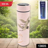 Printed Smart Vacuum Insulated Water Bottle with LED Temperature Display (1 Pc / 500 ML Approx / Multicolor)