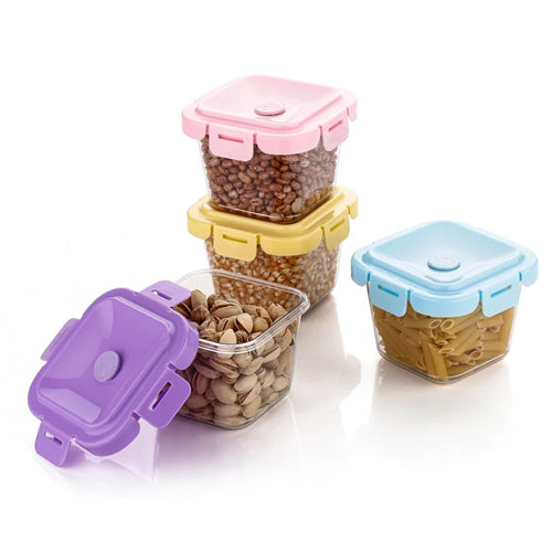 Plastic Food Storage Containers with Lid (4 Pcs Set / 500 ML)