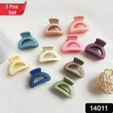 Plastic Small Hair Clips for Girls Kids Hair Accessories (3 Pcs Set / Mix Color & Design)