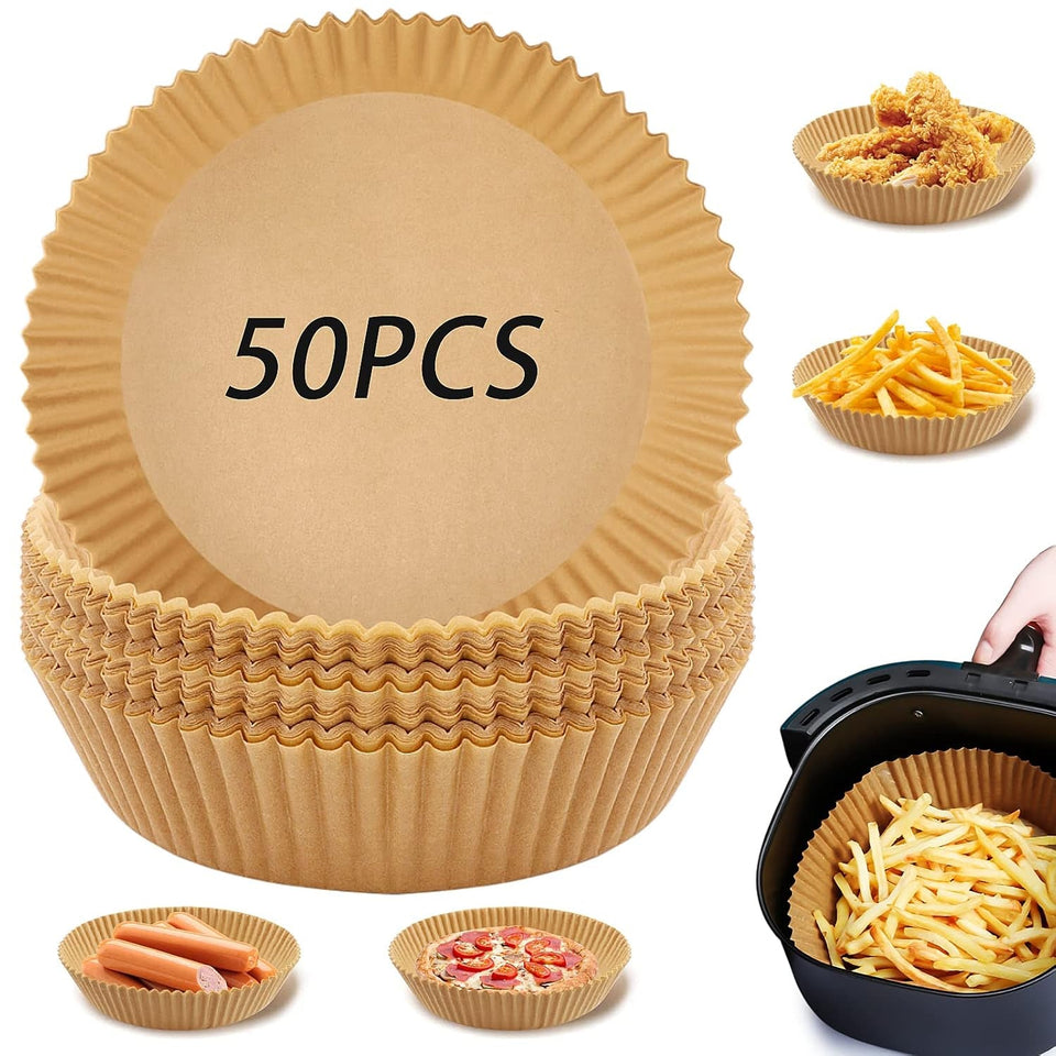 Round Air Fryer Disposable Paper Liner  (50 Pcs Set / 160mmx45mm)