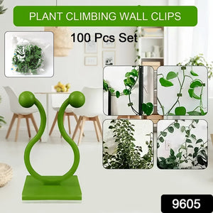 Plant Climbing Wall Fixture Clip Self-Adhesive Hook (100 Pcs Set)