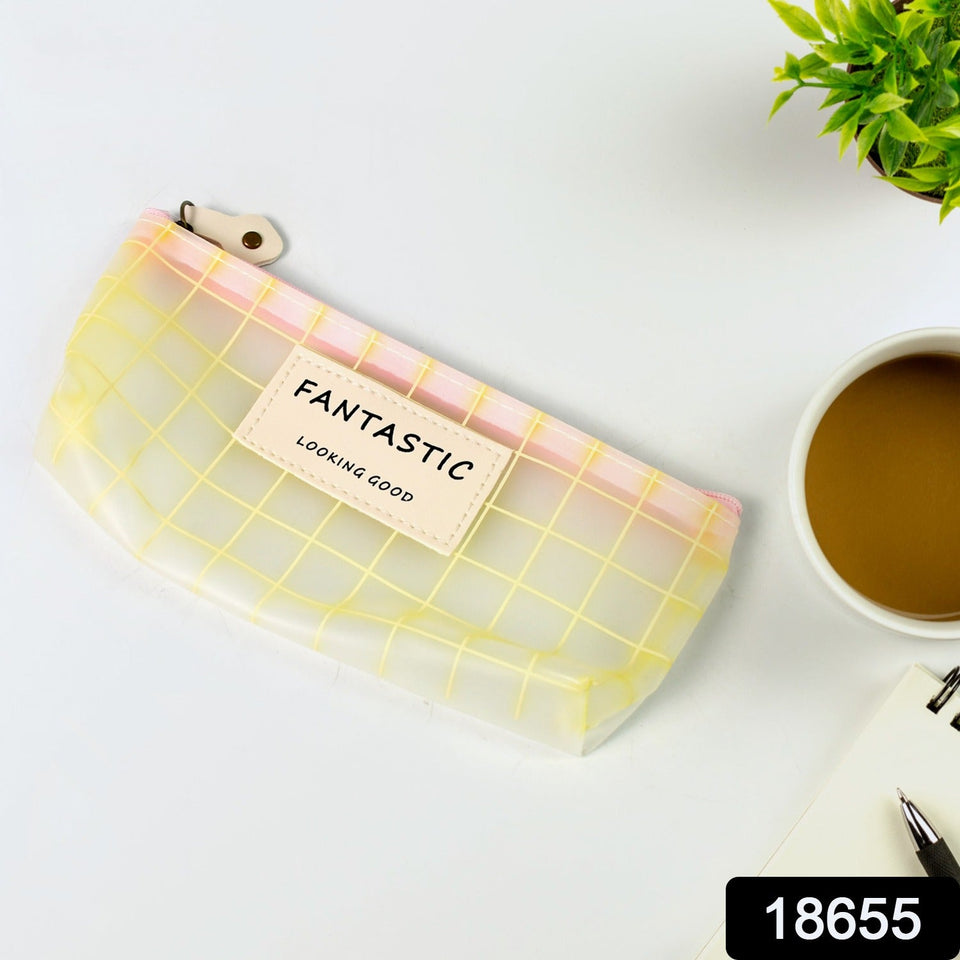 Transparent Pencil Zip Pouch Bag Zipper  (1 Pc)