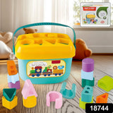 Baby First Block Set for Kids Non-Toxic Abcd Geometric Shape Sorting & Stacking Toy (1 Set)