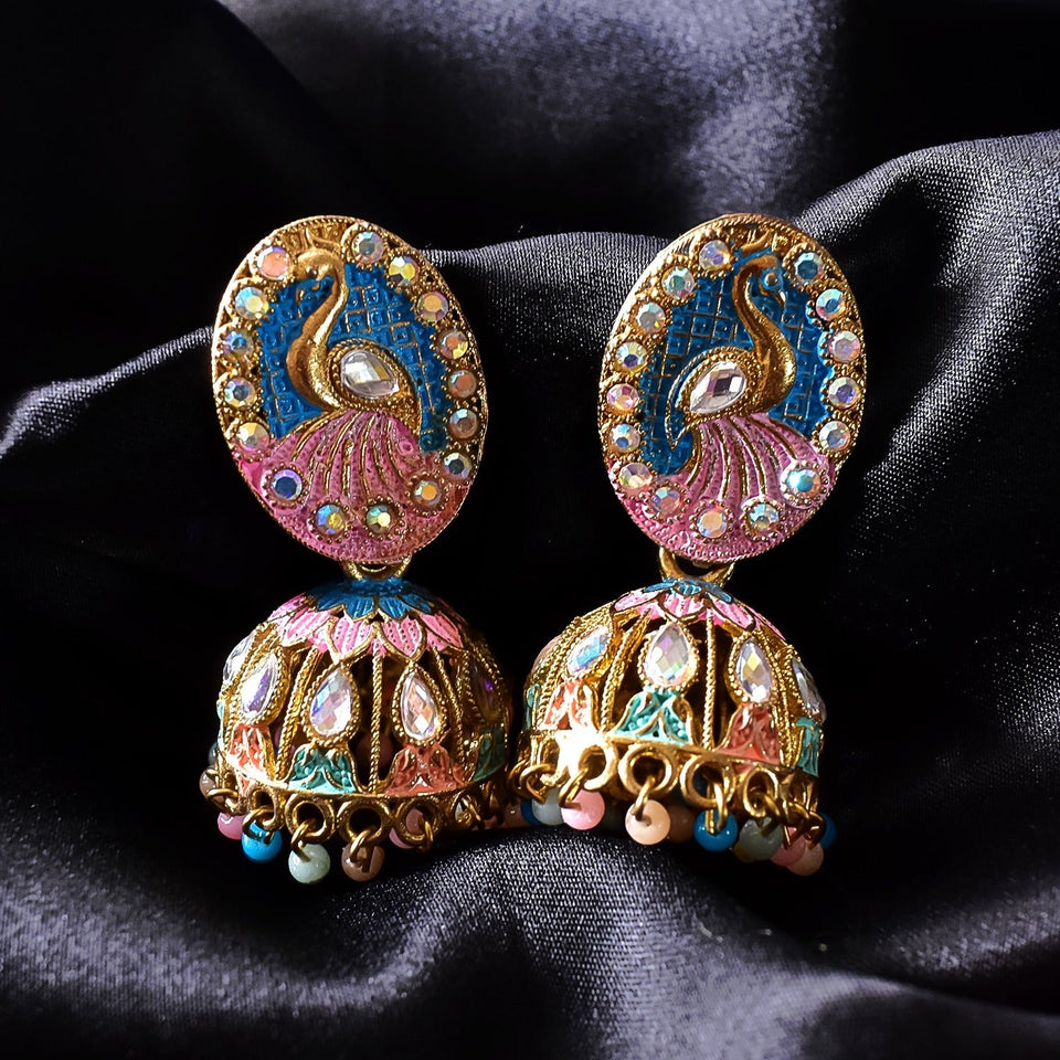 Peacock Styled Jumka Earrings