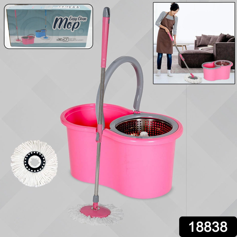 Easy Cleaning Mop with Bucket, for Floor Cleaning, 360° Spin Floor Cleaning (1 Set / Mix Color)