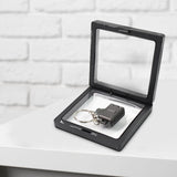 Suitcase Shape Nail Clipper Keychain With Key & 3D Floating Frame Display Case (1 Set)