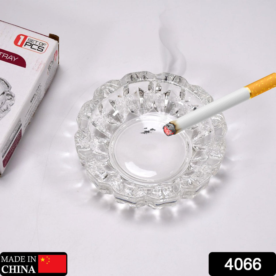 paricutin Glass Crystal Quality Cigar Cigarette Ashtray Round Tabletop for Home Office Indoor Outdoor Home Decor