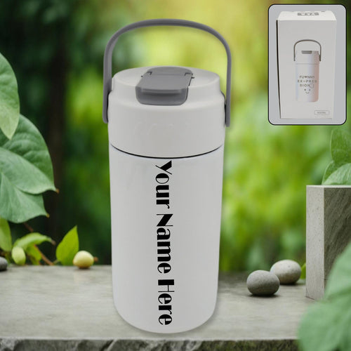 Customize Stainless Steel Mug / Bottle Vacuum Insulated Cup With Handle, Small Cup & Straw (650 ML)