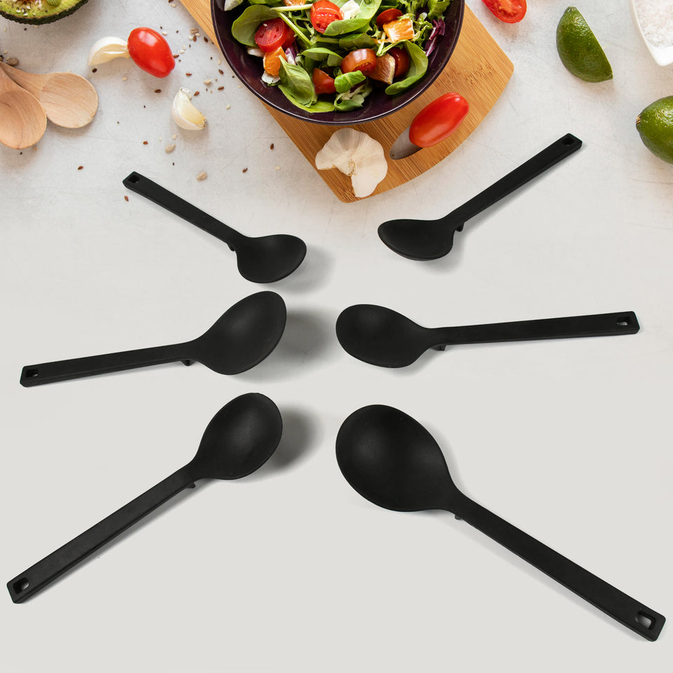 Multipurpose Silicone Spoon Silicone Basting Spoon Non-stick Kitchen Utensils Household Gadgets Heat-resistant Non Stick Spoons Kitchen Cookware Items For Cooking And Baking (6 Pcs Set)